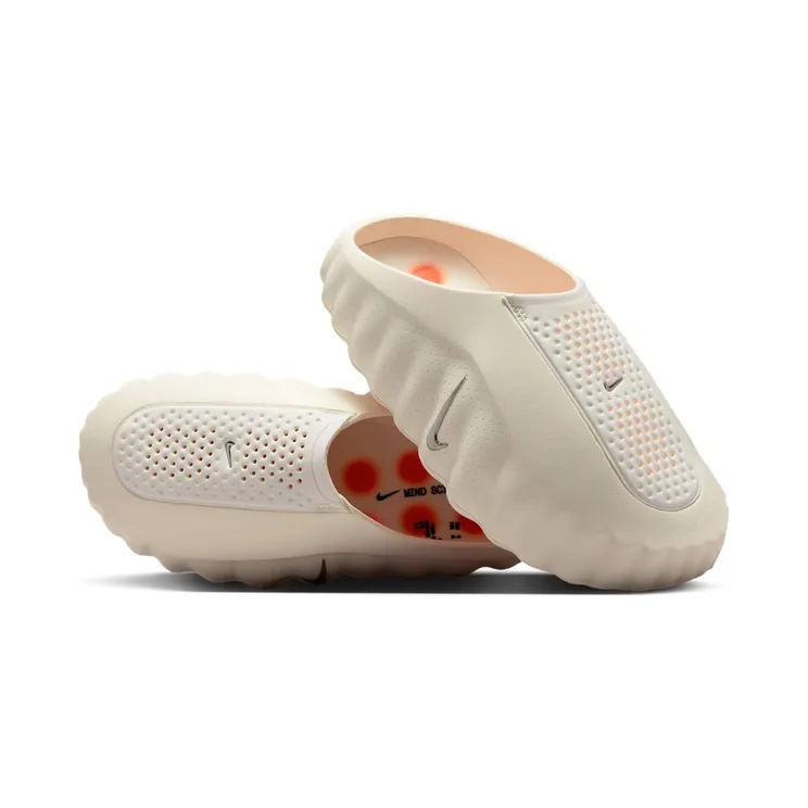 Nike Mind 001 Slide “Sail / Hyper Crimson / Black / Chrome” (HQ4309-100)
