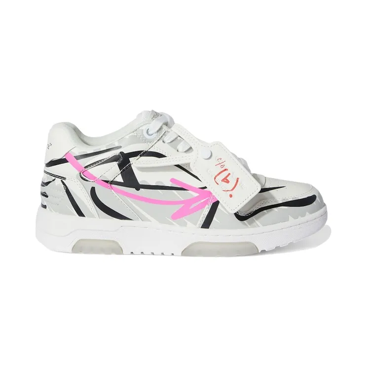 OFF-WHITE Out Of Office OOO Low Tops BSTROY Grey Pink (OWIA259G24LEA0010930)