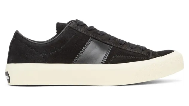 Tom Ford Black Cambridge Low-Top Sneakers (*J0974T-CRU)
