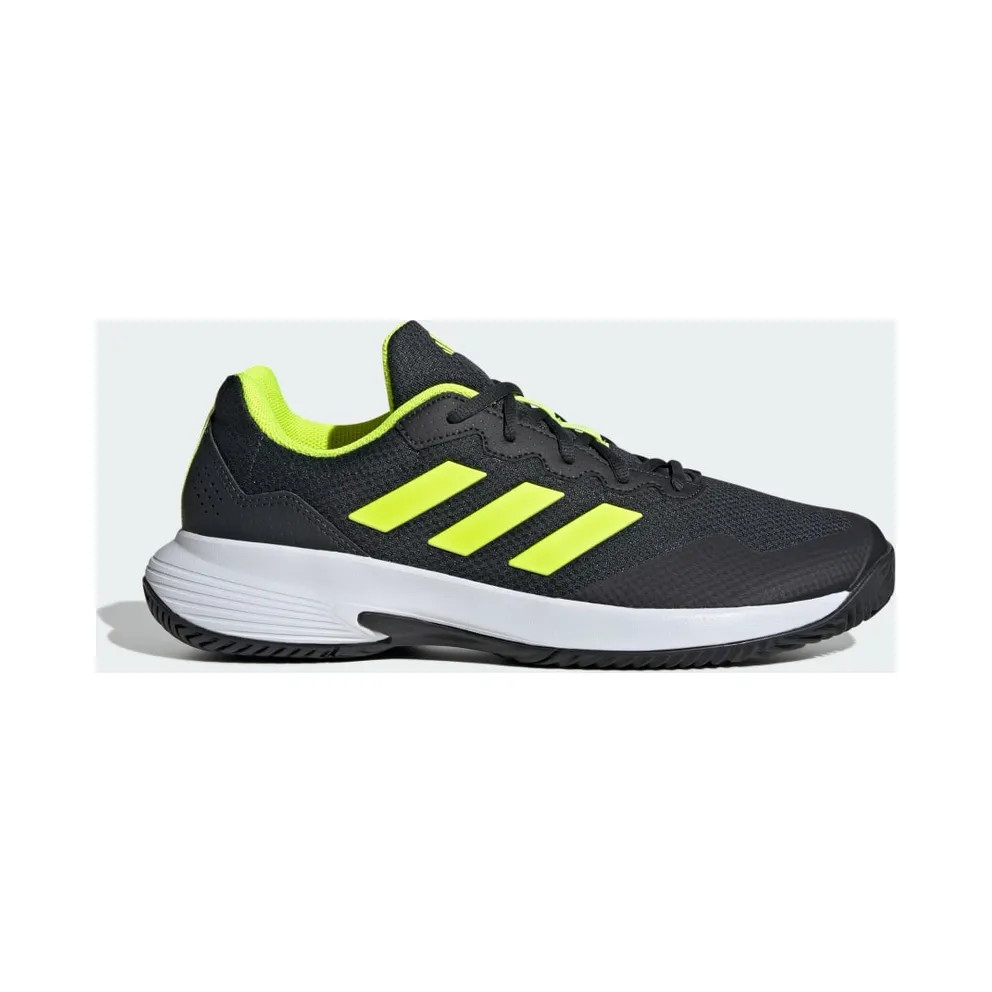 Adidas Gamecourt 2.0 Tennis Shoes Carbon / Lucid Lemon / Cloud White (JH9013)