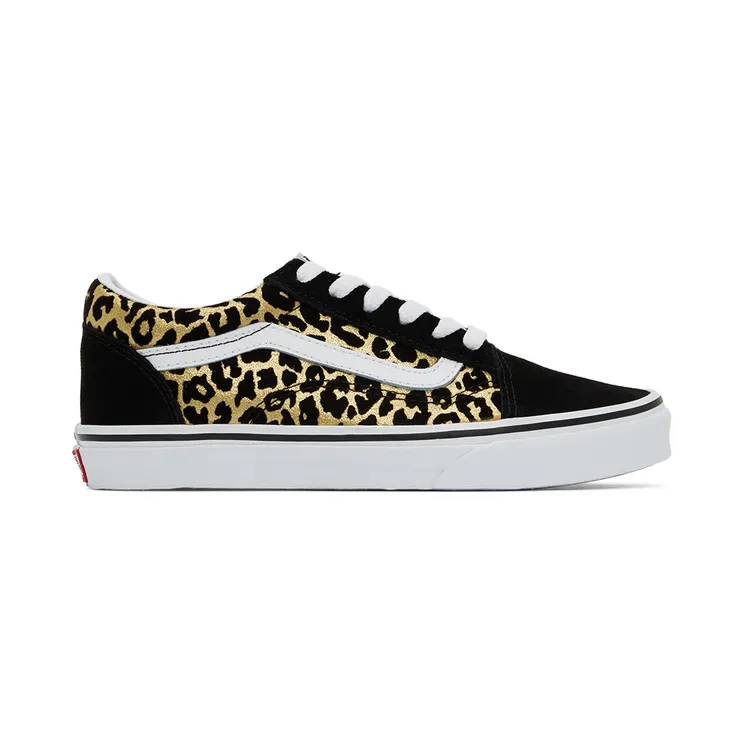 Vans Kids Black & Gold Leopard Old Skool Big Kids Sneakers (VN0A5EE6ABS1)