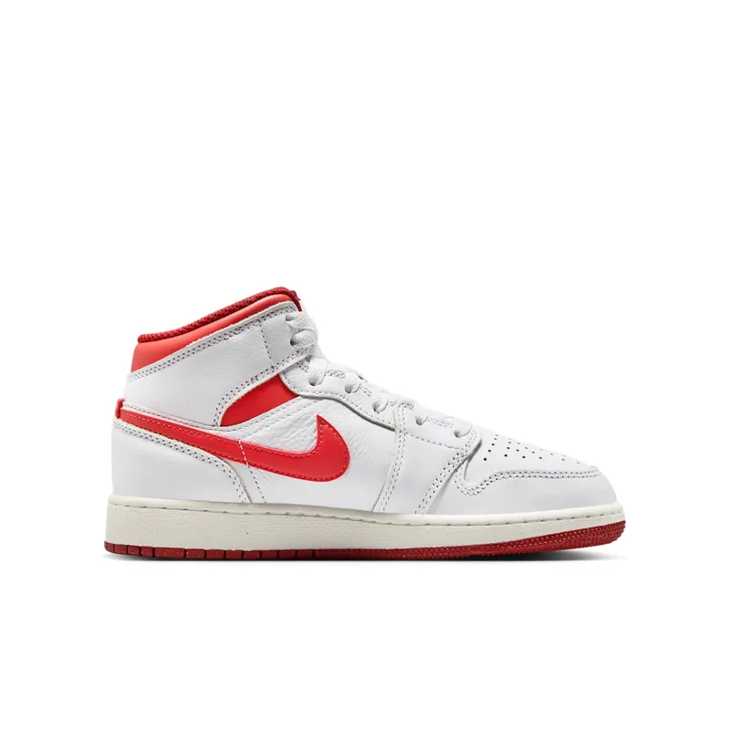 AIR Jordan 1 MID SE GS “WHITE DUNE RED” (FJ3464-160)