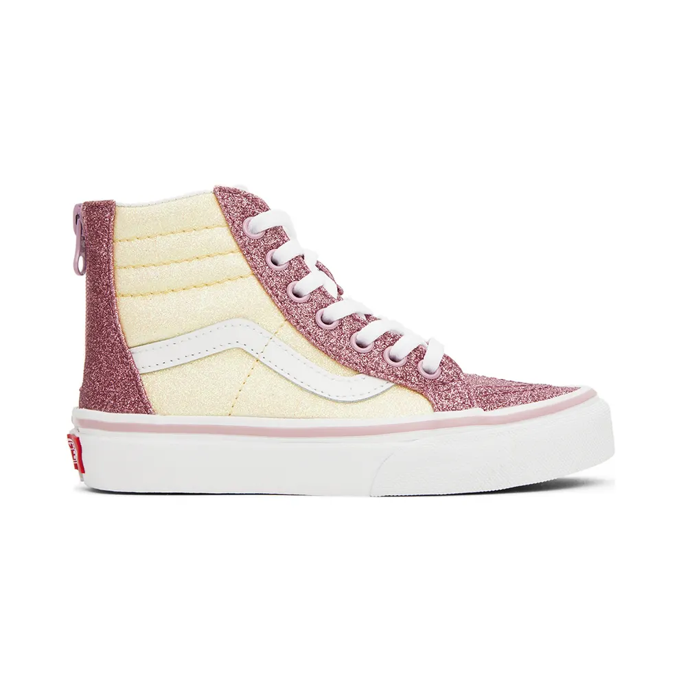 Vans Kids Pink & Off-White Sk8-Hi Zip Little Kids Sneakers (VN0A5ELF0FU)