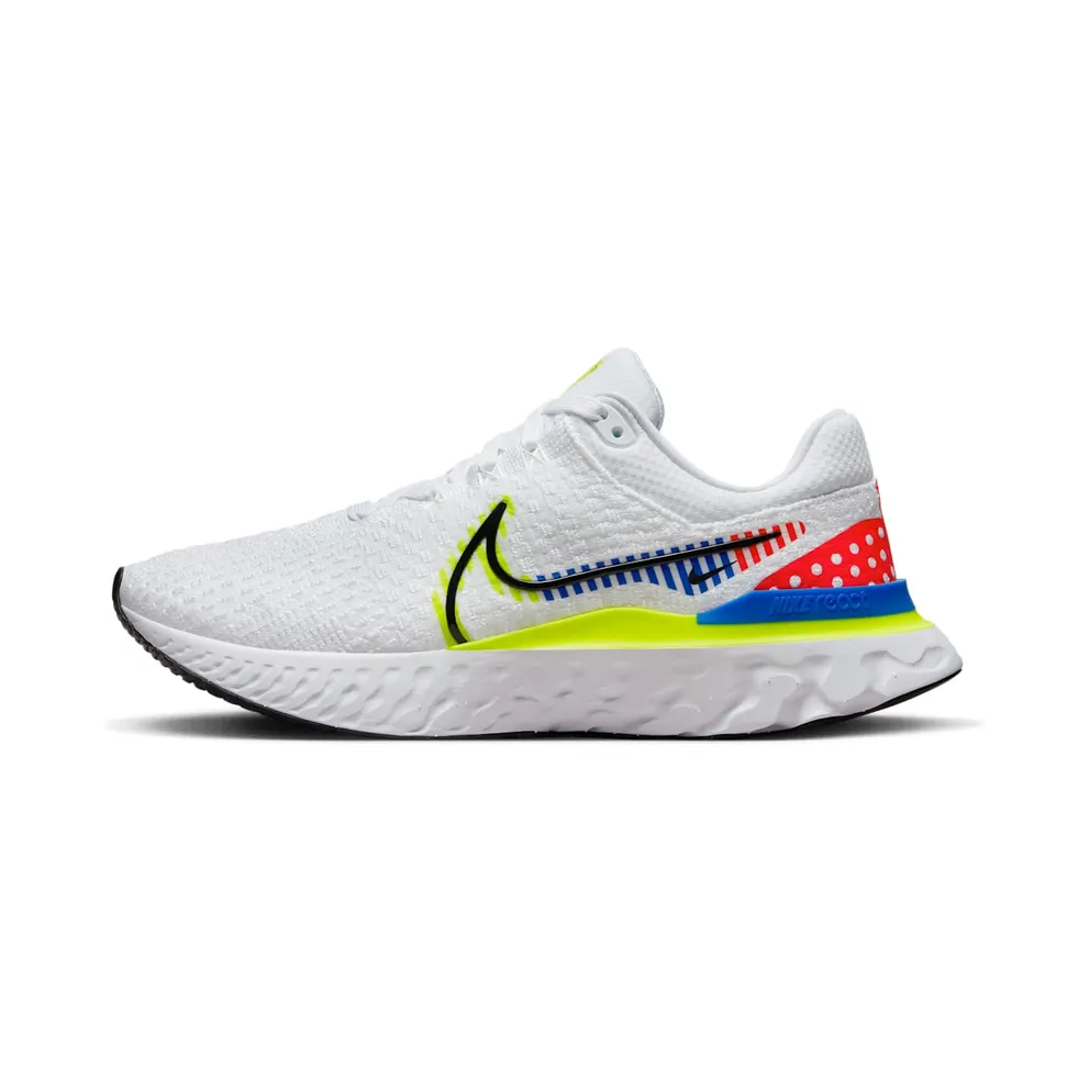 Nike React Infinity Run Flyknit 3 Premium White Volt Racer Blue (DX1629-100)
