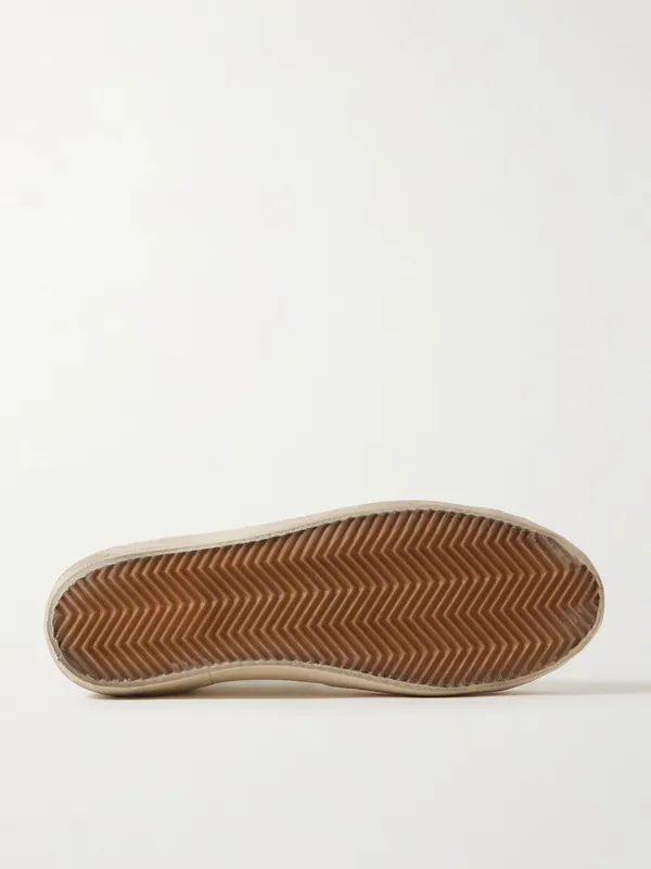Golden Goose Super-Star Distressed Suede-Trimmed Leather Sneakers White (GMF00102.F006113) (3)