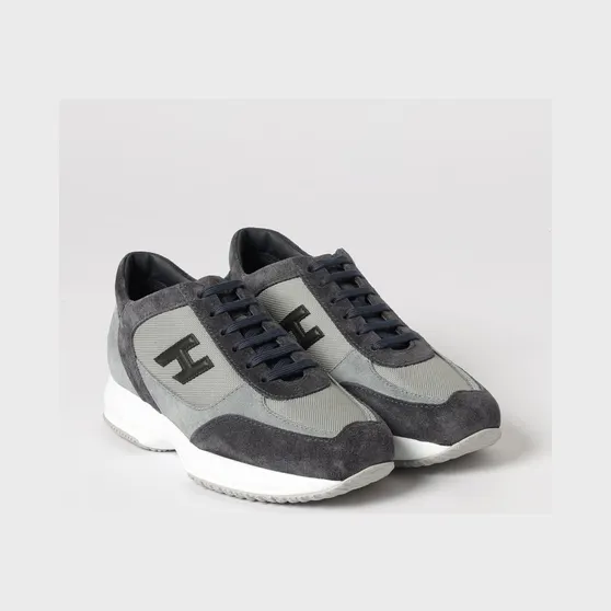 Hogan Interactive Mesh and Suede Sneakers Black (HXM00N0I980UGO828P)