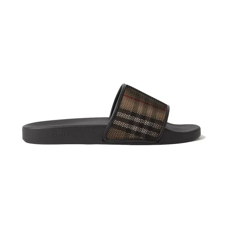 Burberry Check Cotton Mesh Slides Black (80655781)