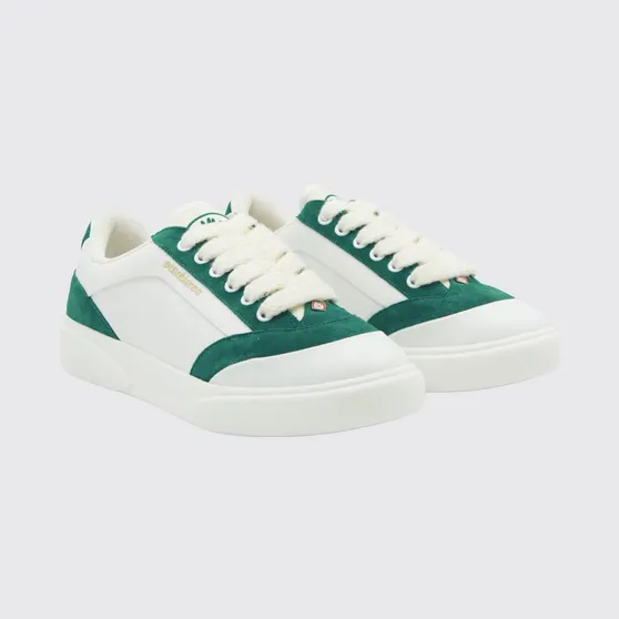 Casablanca Bicolor Leather and Fabric Sneakers with Round Toe White (APF26SNK02502M)