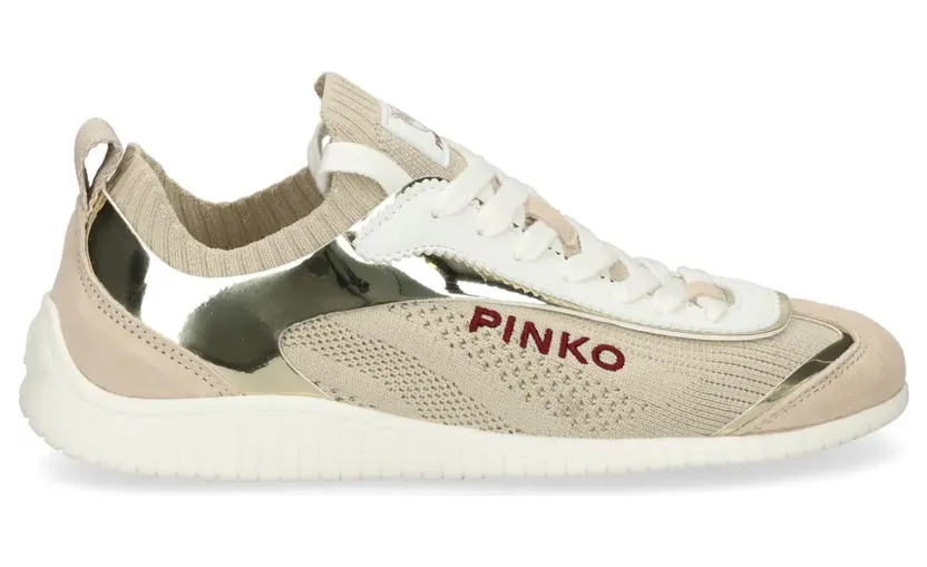 PINKO Sneakers mit Logo-Stickerei – Nude (SS0061T026)