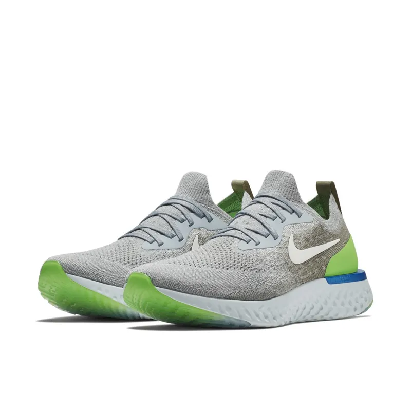 Nike Epic React Flyknit Wolf Grey Lime Blast Wolf Grey/Lime Blast-Dark Stucco (AQ0067-008)