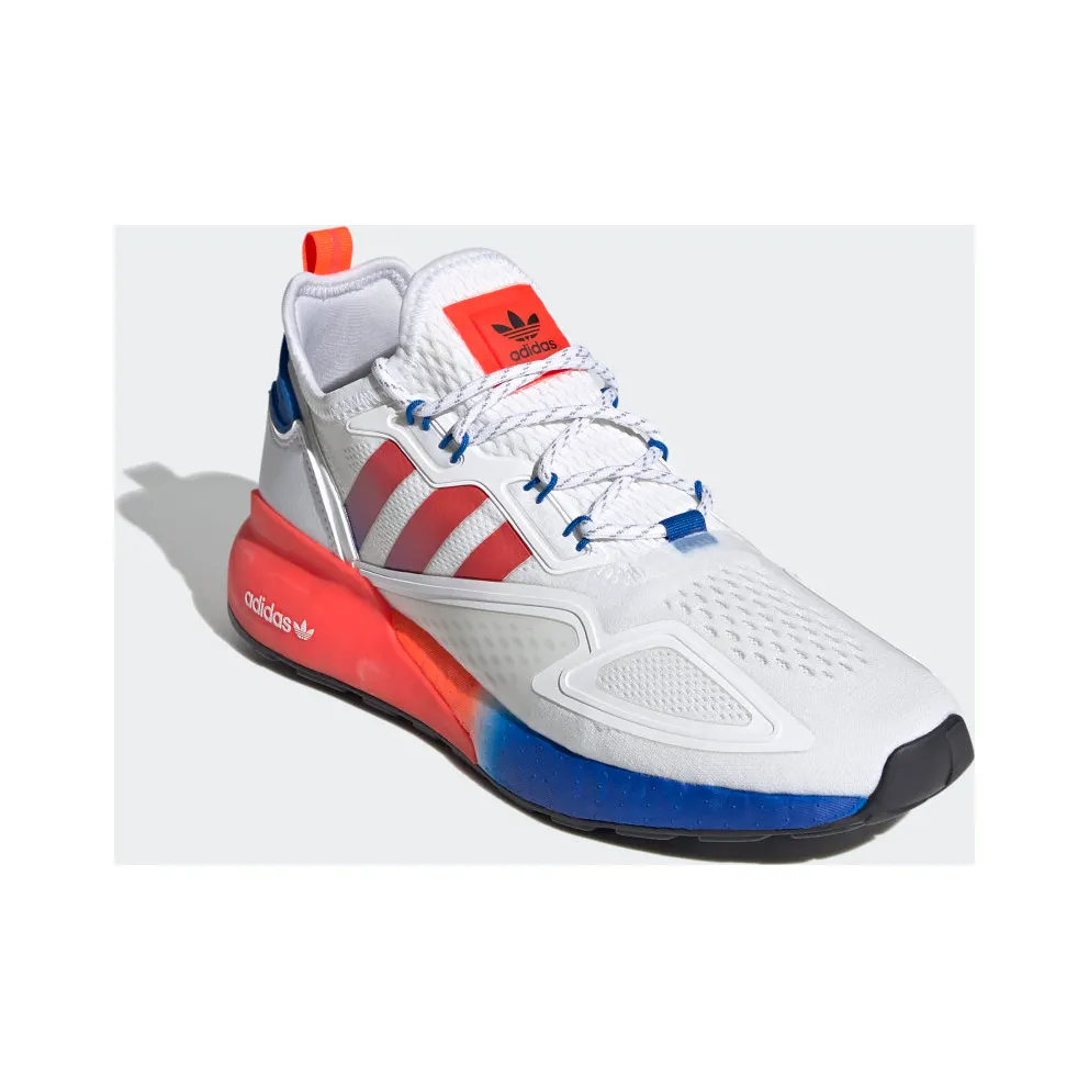 adidas ZX 2K Boost White Solar Red Blue Cloud White/Solar Red/Blue (FV9996)