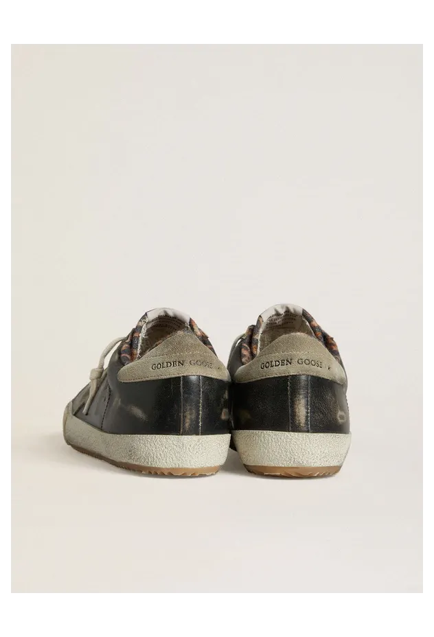 Golden Goose Super-Star In Black Leather With Gray Suede Star And Heel Tab (GMF01003.F007854.90508) (4)