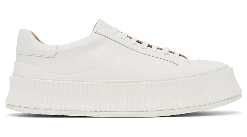 Jil Sander White Platform Sneakers (JS32108A_14021)