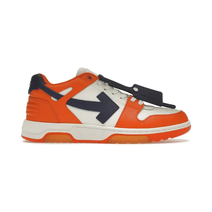 OFF-WHITE Out Of Office OOO Low Tops White Orange Blue (OMIA189F21LEA0022045)