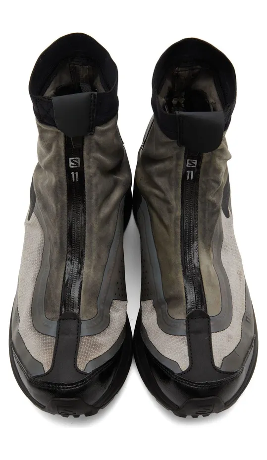 11 by Boris Bidjan Saberi Grey & Black Salomon Edition Bamba 2 High Sneakers (11xS 153) (5)