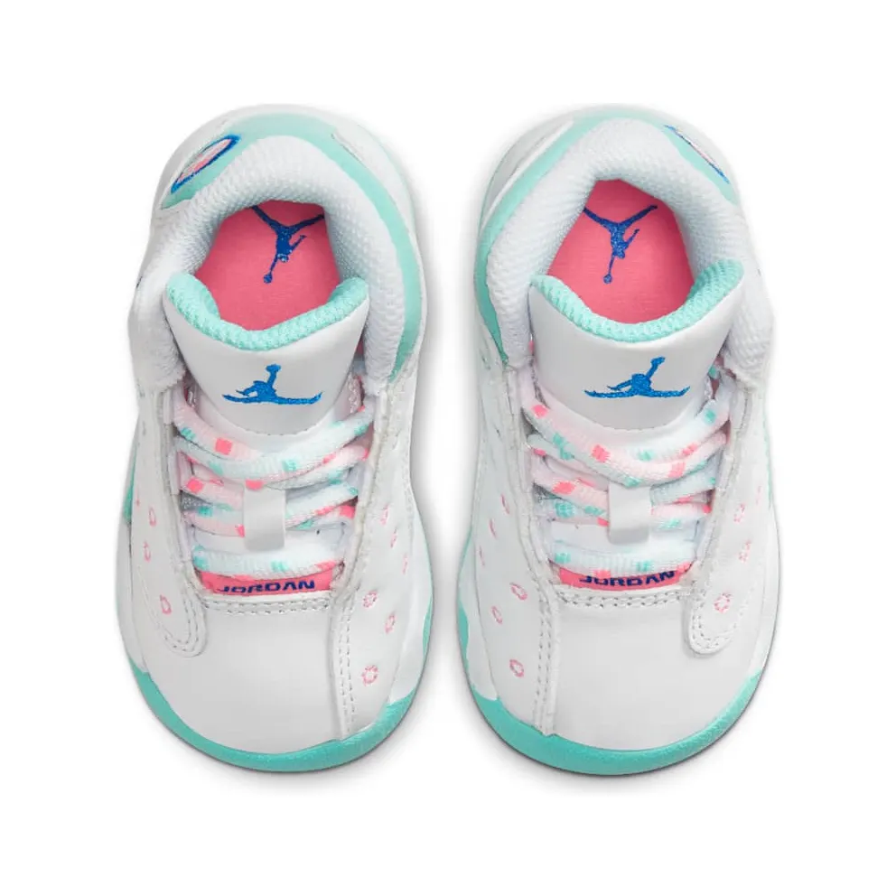 Jordan 13 Retro White Soar Green Pink (TD) White/Soar-Green-Pink (684802-100)