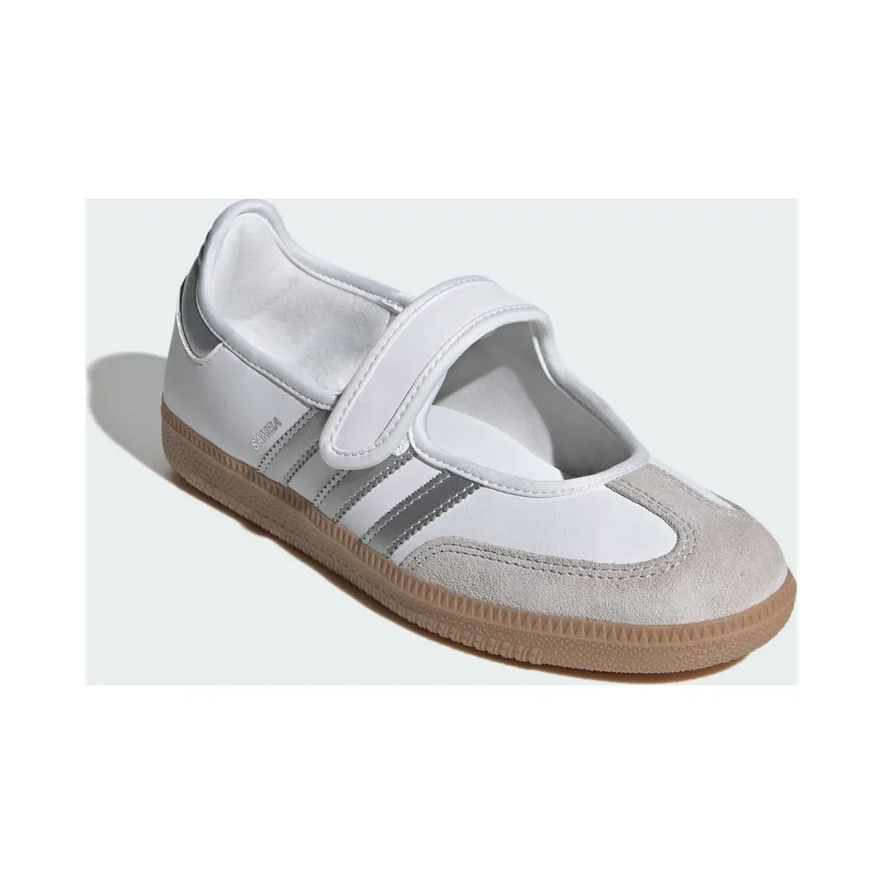 Adidas SAMBA OG Shoes Cloud White / Silver Metallic / Gum (KJ3785)