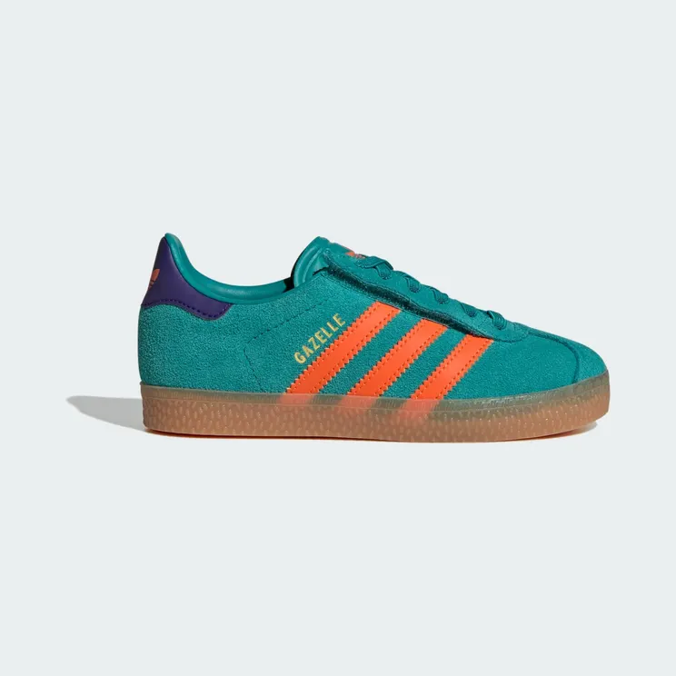 Adidas Gazelle Comfort Closure met Elastische Veters Kids Pure Teal / Impact Orange / Collegiate Purple (JR7428)