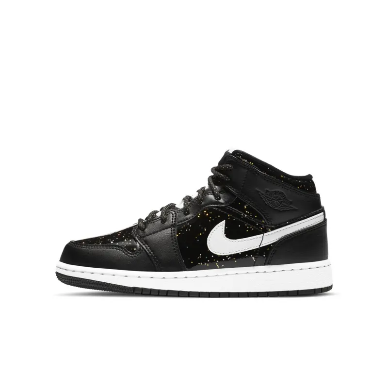 Jordan 1 Mid Black Speckle (GS) Black/White (AV5174-001)