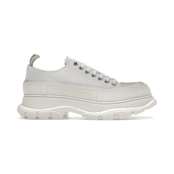 Alexander McQueen Tread Slick Low Lace Up White White (627225WHZ629071)