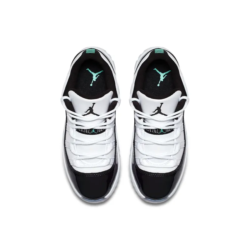Jordan 11 Retro Low Iridescent (PS) White/Black-Emerald Rise (505835-145)