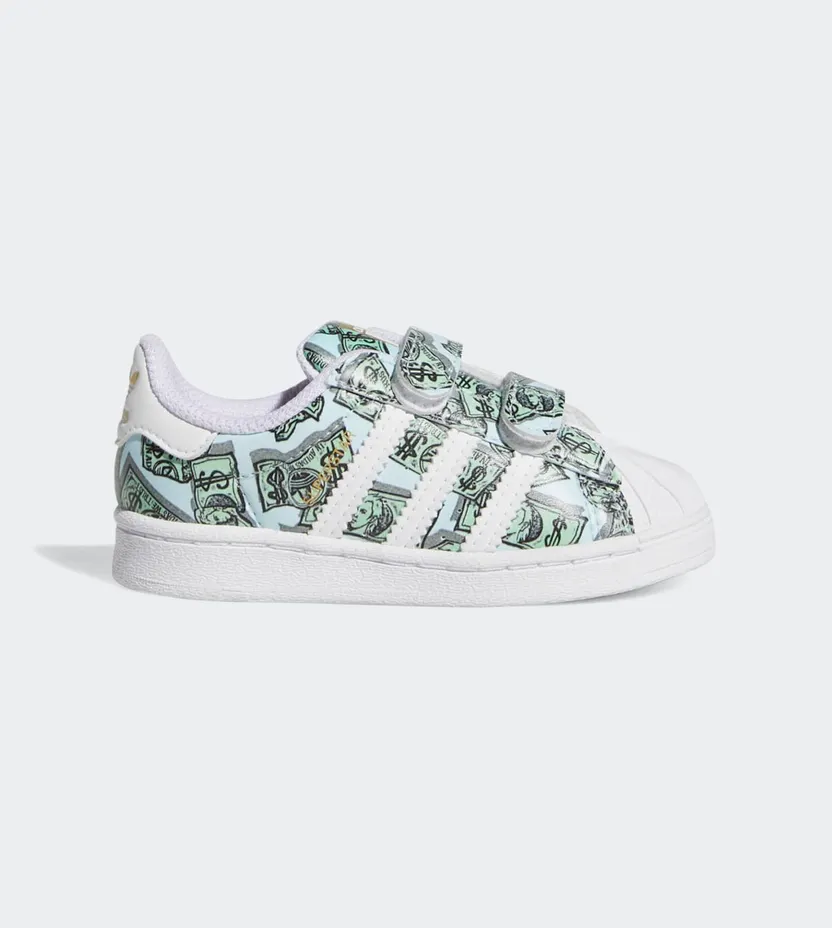 adidas Jeremy Scott Money Print Superstar Cloud White / Cloud White / Gold Metallic (H03655)
