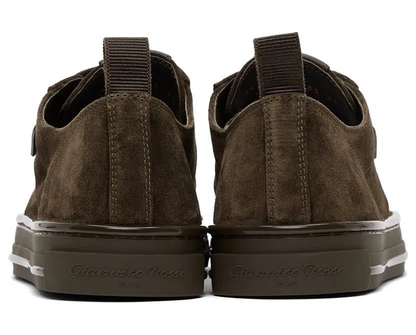 Gianvito Rossi Khaki Suede Low-Top DARK OLIVE+DARK OLIV (S25285-M1DKO-SUC) (4)