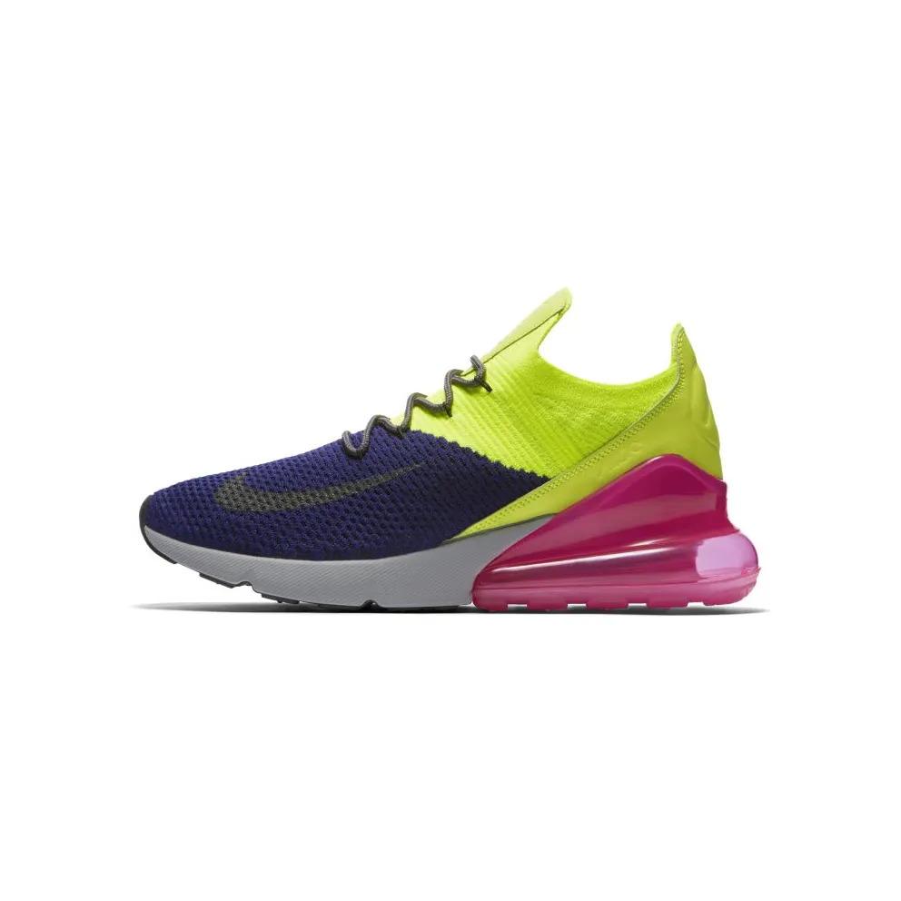 Nike Air Max 270 Flyknit Regency Purple Volt Regency Purple/Volt-Pink Blast-Thunder Grey (AO1023-501)