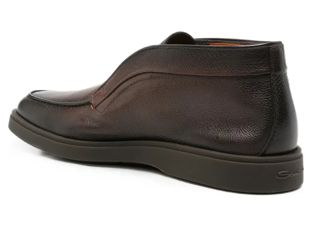 Santoni Grainy Leather Slip-on “Brown” (MGDT19404DKTS MPGT50) (2)