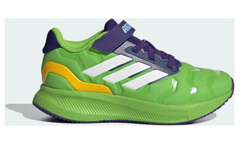 adidas Iron Hulk Runfalcon 5 Kids Semi Solar Green / Cloud White / Collegiate Purple (JQ6689)