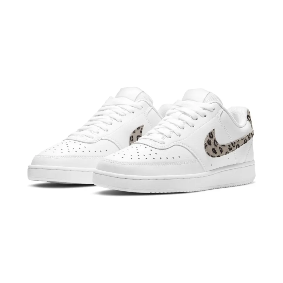 Nike Court Vision Low Leopard Swoosh White (W) (DD9665-100)