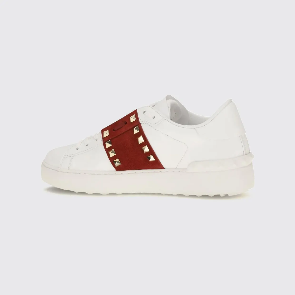 Valentino garavani Rockstud Untitled Leather and Suede Sneakers with Iconic Studs Red (S0A01ZBV3FB) (2)