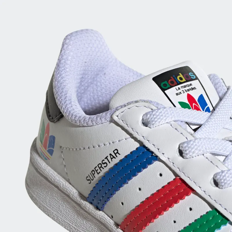 Adidas Superstar Infant ‘Colorful Stripes – Cloud White’ Cloud White/Green/Core Black (FW5240)