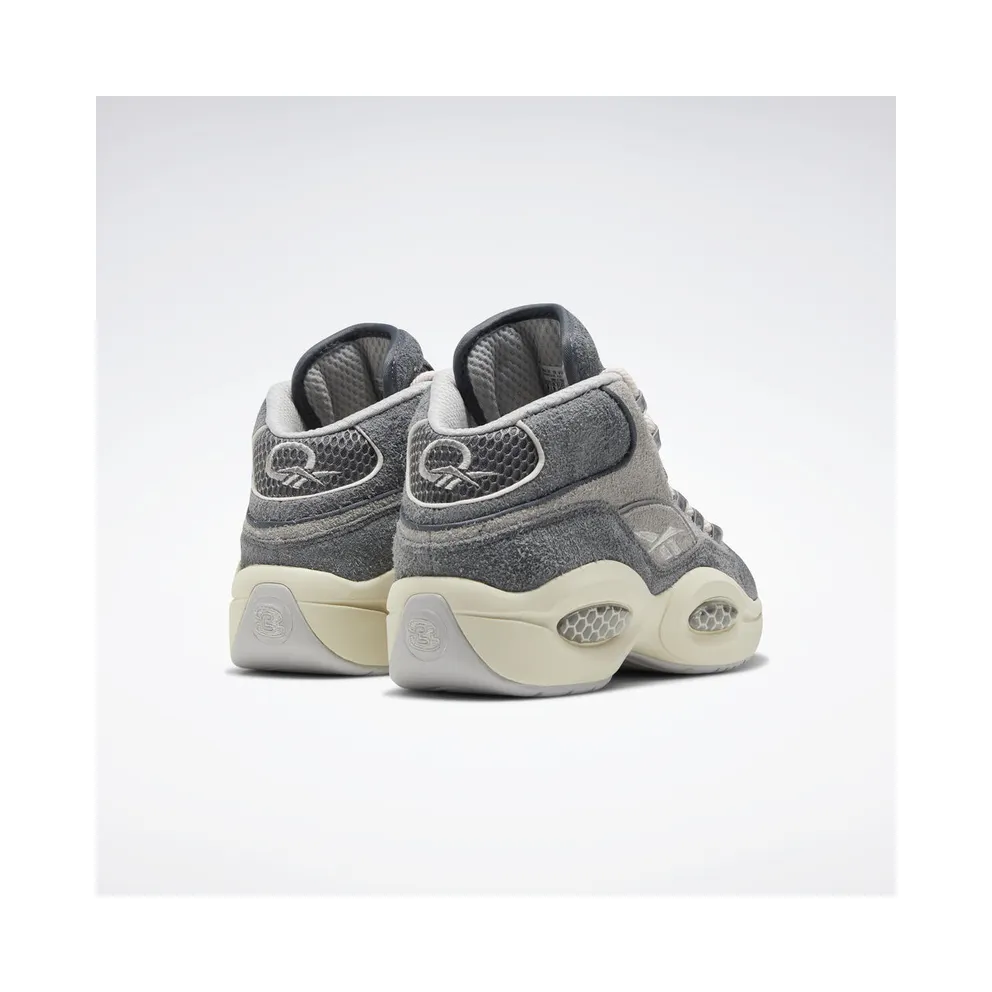 Reebok Question Mid Grey Suede Grey/Steel-Chalk White (Other Brands Other)