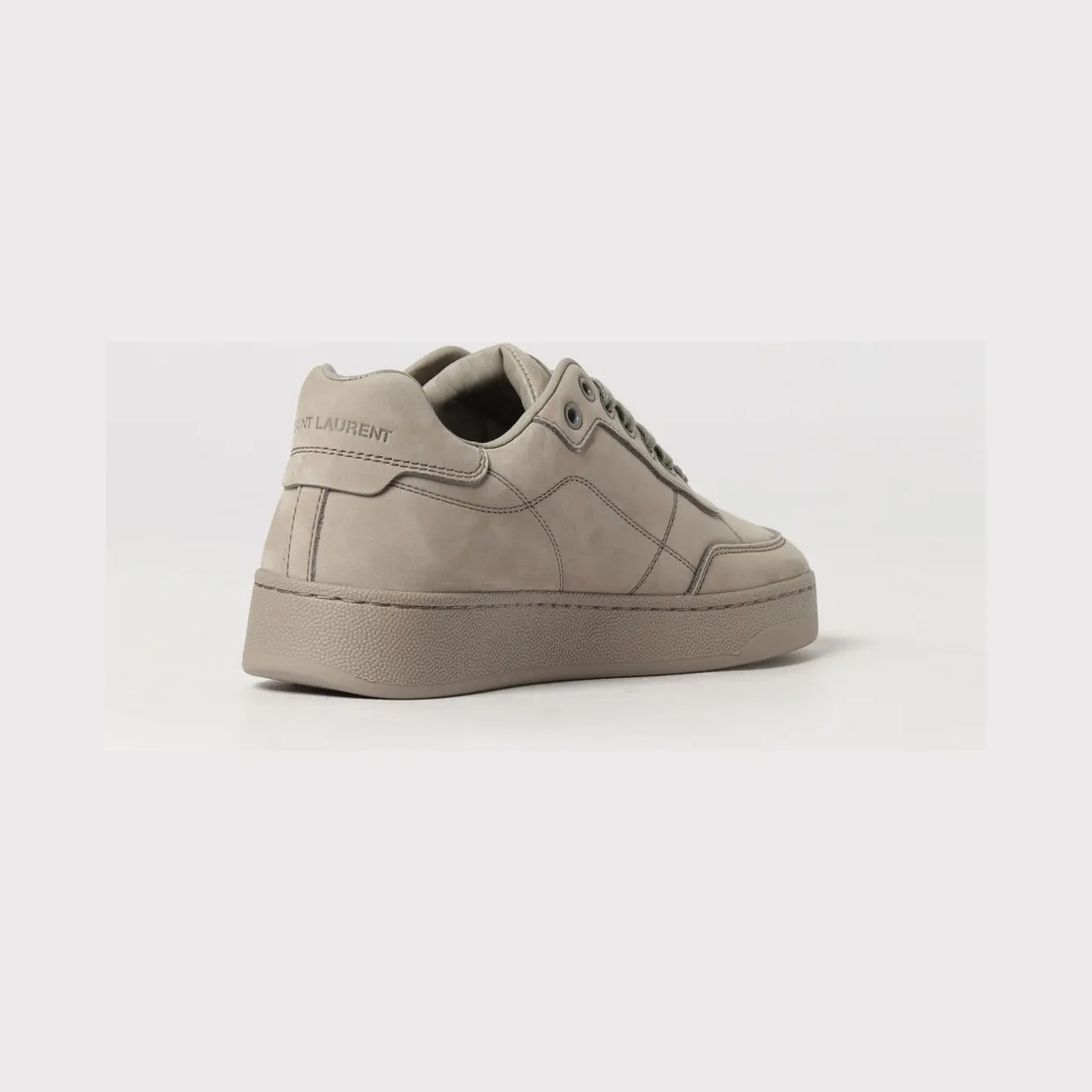 Saint laurent SL/61 Low-Top Sneakers in Nubuck Leather with Embossed Logo Grey (861491AAGZ51216) (2)