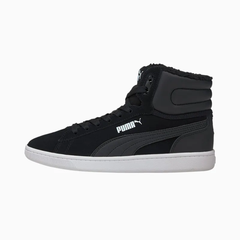 PUMA Vikky V2 Mid Fur Youth Black/White (370622-03)