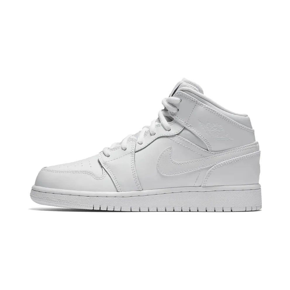 Jordan 1 Retro Mid White 2017 (GS) White/Black-White (554725-110)
