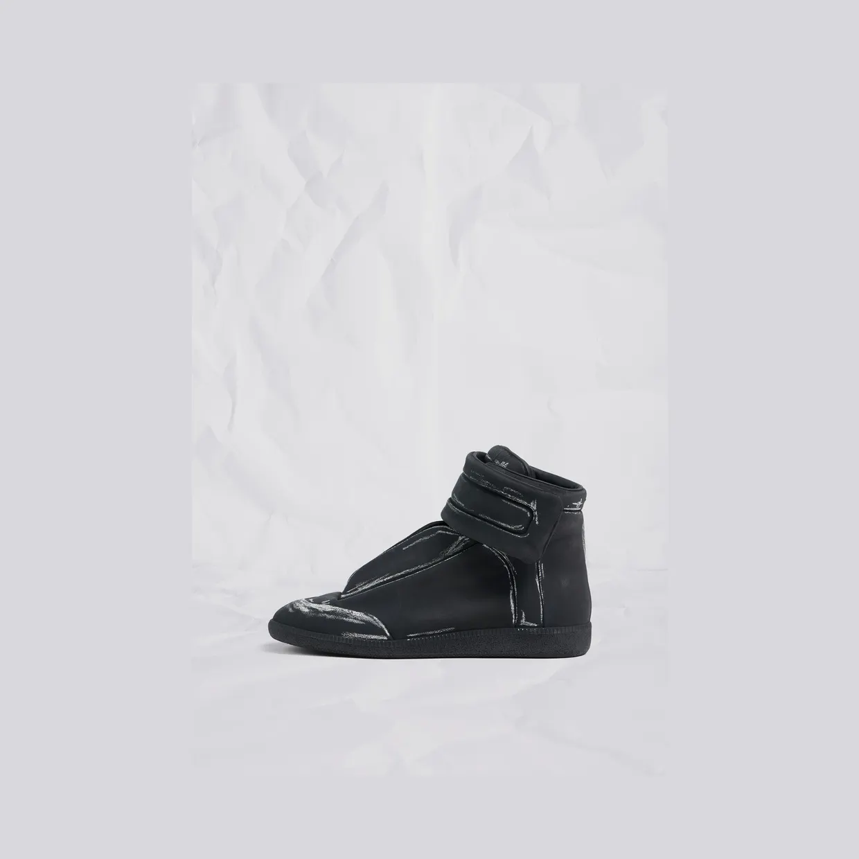 Maison Margiela Future High-Top Sneakers Blackboard Black and White (S97WS0102P7859H1532)