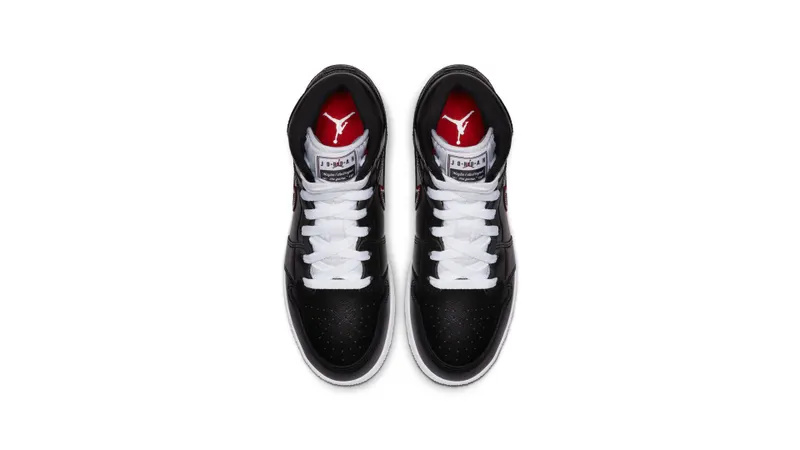 Jordan 1 Mid Maybe I Destroyed The Game (GS) Black/Black-White-Gym Red (BQ6931-016)