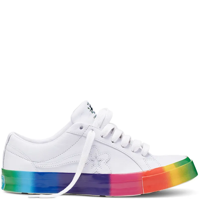 Converse One Star Ox Golf Le Fleur Rainbow Sole White/White-Multi (166409C)