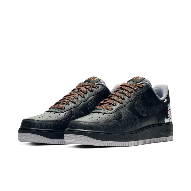Nike Air Force 1 Low Detroit Away Black/Black-Atmosphere Grey-Turf Orange-White (CD7789-001)