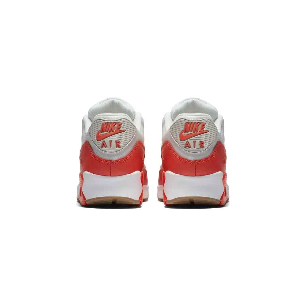 Nike Air Max 90 Essential Summit White Light Brown-Bright Crimson (W) Summit White/Light Brown-Bright Crimson (616730-113)