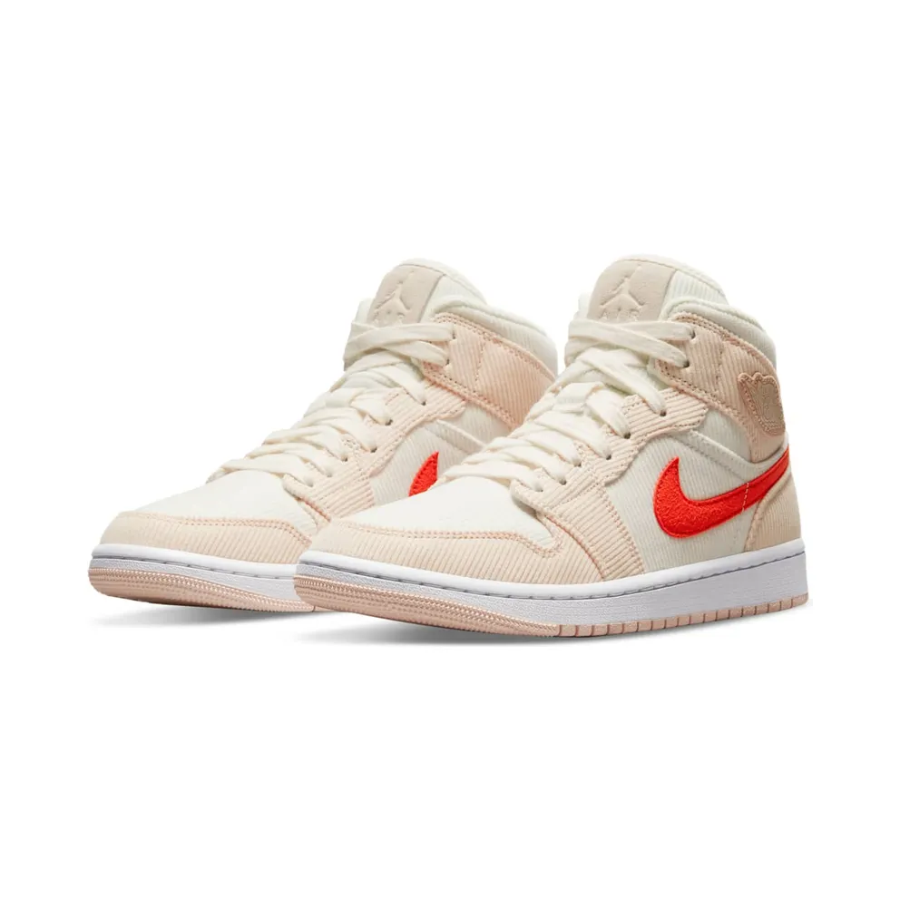 Jordan 1 Mid SE Corduroy Sail – “Sail / Orange Quartz-white-orange” (DA8009-108)