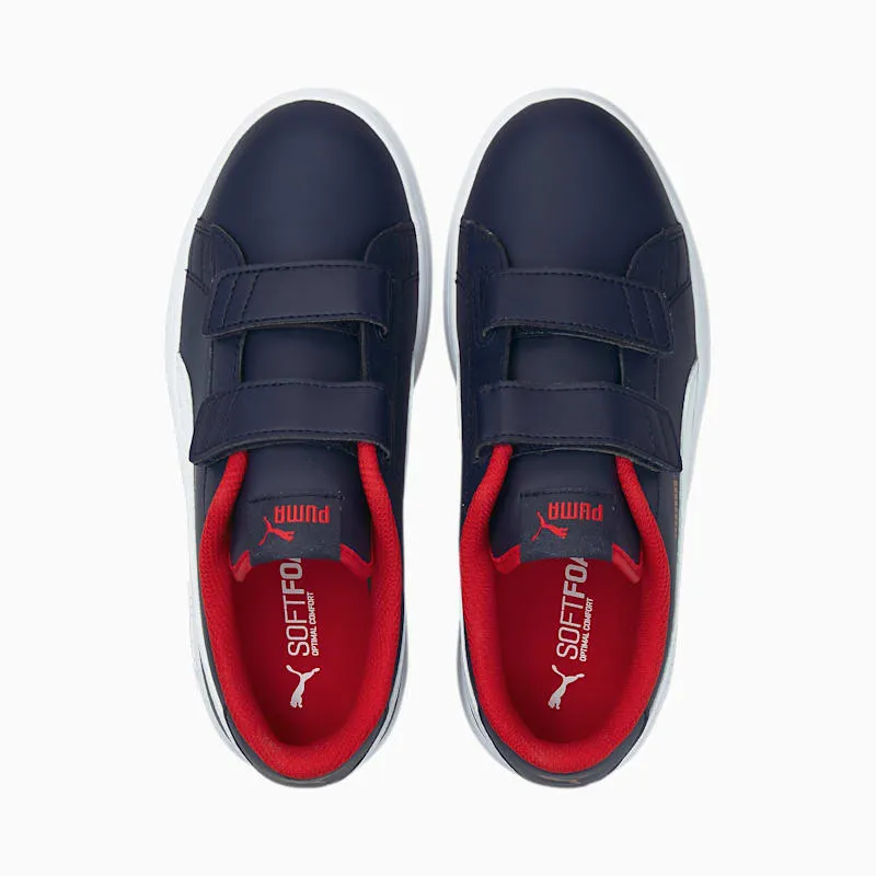 PUMA Smash V2 Kids’ Peacoat/White/High Risk Red (365173-13)