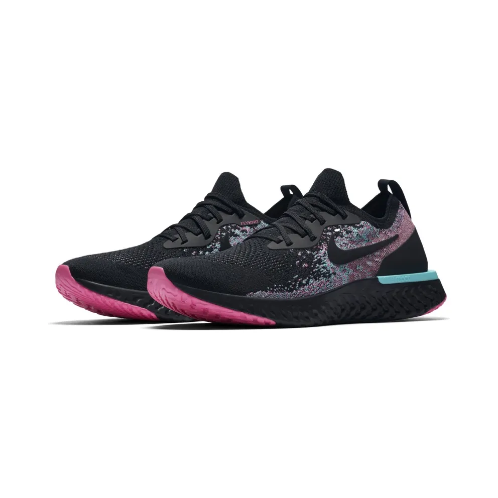 Nike Epic React Flyknit South Beach Black/Black-Hyper Jade-Laser Fuchsia (BV1572-001)
