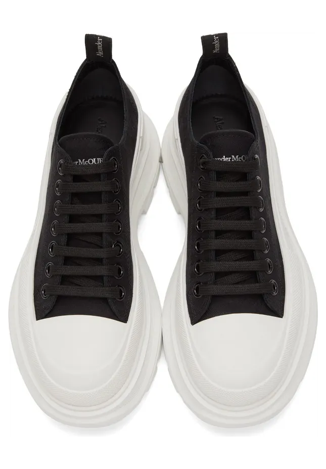 Alexander McQueen Black Tread Slick Low Sneakers (662680W4QK1) (5)