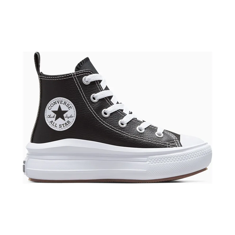 Converse Chuck Taylor All Star Move Platform Leather Black Black/ White (A02067C)