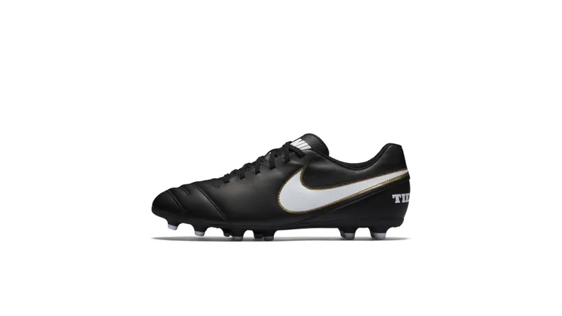 Nike  Tiempo Rio III FG Black White Gold Black/White-Metallic Gold (819233-010)