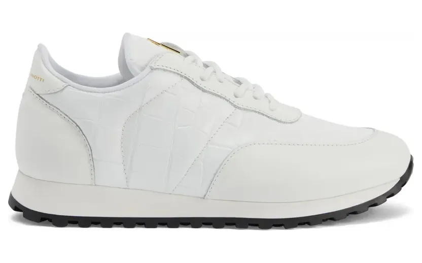 Giuseppe Zanotti Jimi leren sneakers met krokodillen-reliëf – Wit (IU10057K33)