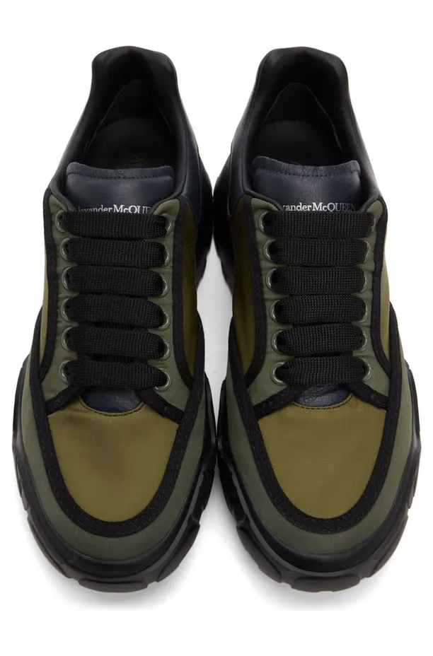 Alexander McQueen Khaki & Burgundy Court Sneakers (682813W4RQ5) (5)
